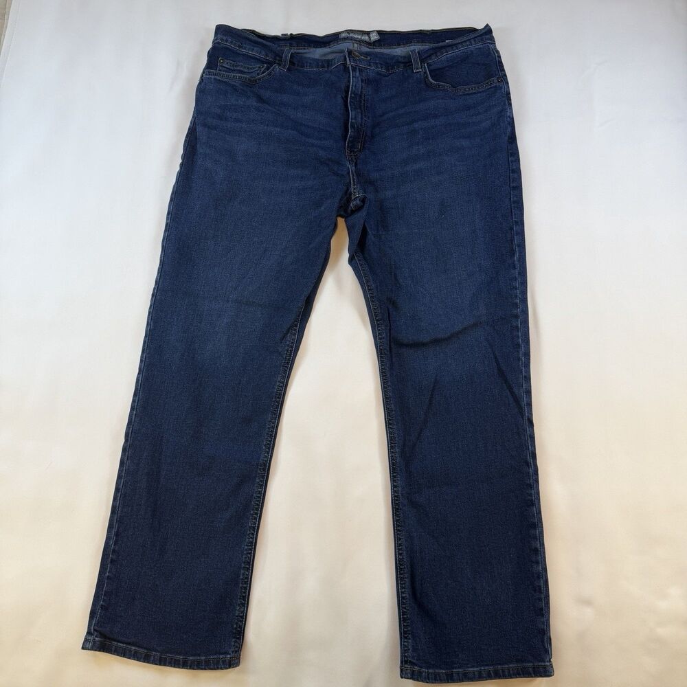 Members Mark Premium Stretch Jeans Straight Fit Mens Size 42x30 Dark Wash